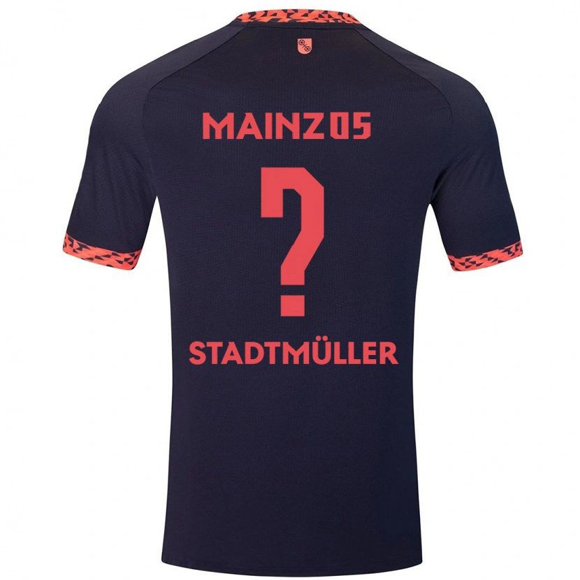 Danxen Kvinder Elias Stadtmüller #0 Blå Koralrød Udebane Spillertrøjer 2024/25 Trøje T-Shirt