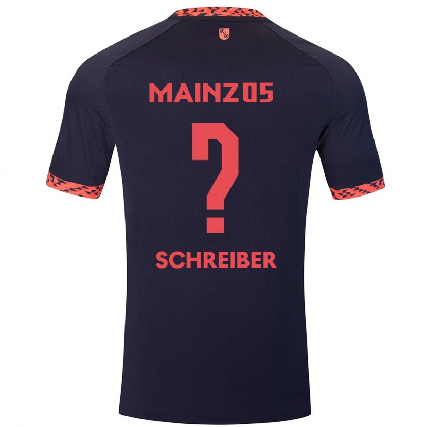 Danxen Kvinder Philipp Schreiber #0 Blå Koralrød Udebane Spillertrøjer 2024/25 Trøje T-Shirt