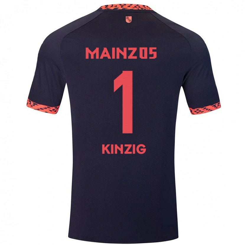 Danxen Kvinder Maximilian Kinzig #1 Blå Koralrød Udebane Spillertrøjer 2024/25 Trøje T-Shirt