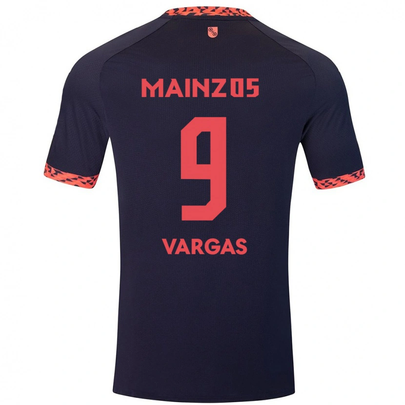 Danxen Kvinder Nayrobi Vargas #9 Blå Koralrød Udebane Spillertrøjer 2024/25 Trøje T-Shirt