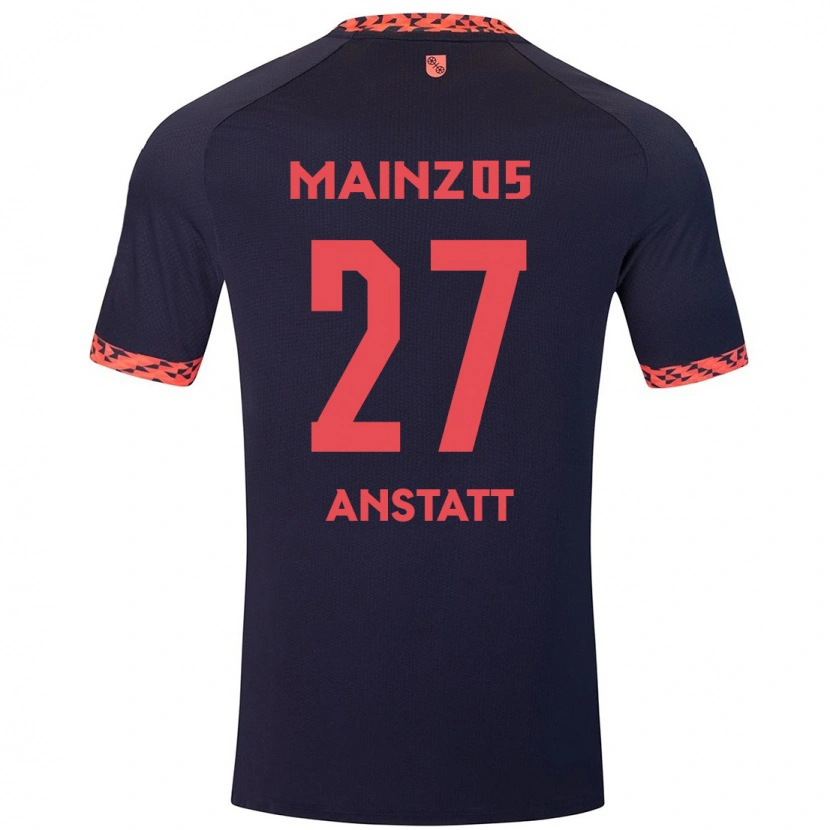 Danxen Kvinder Nadine Anstatt #27 Blå Koralrød Udebane Spillertrøjer 2024/25 Trøje T-Shirt