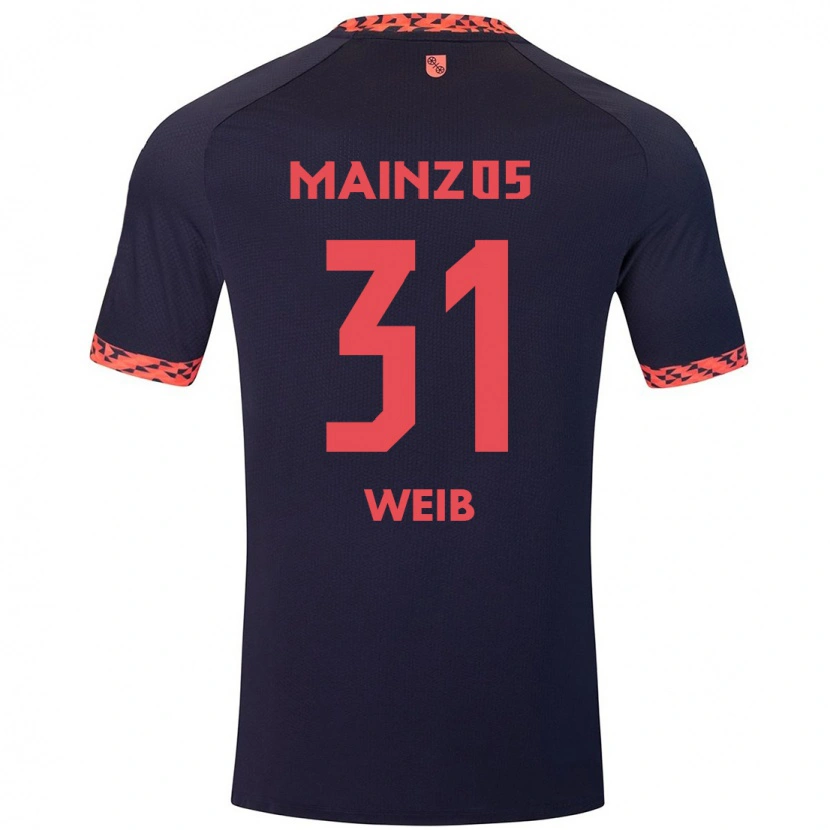 Danxen Kvinder Finja Weiß #31 Blå Koralrød Udebane Spillertrøjer 2024/25 Trøje T-Shirt