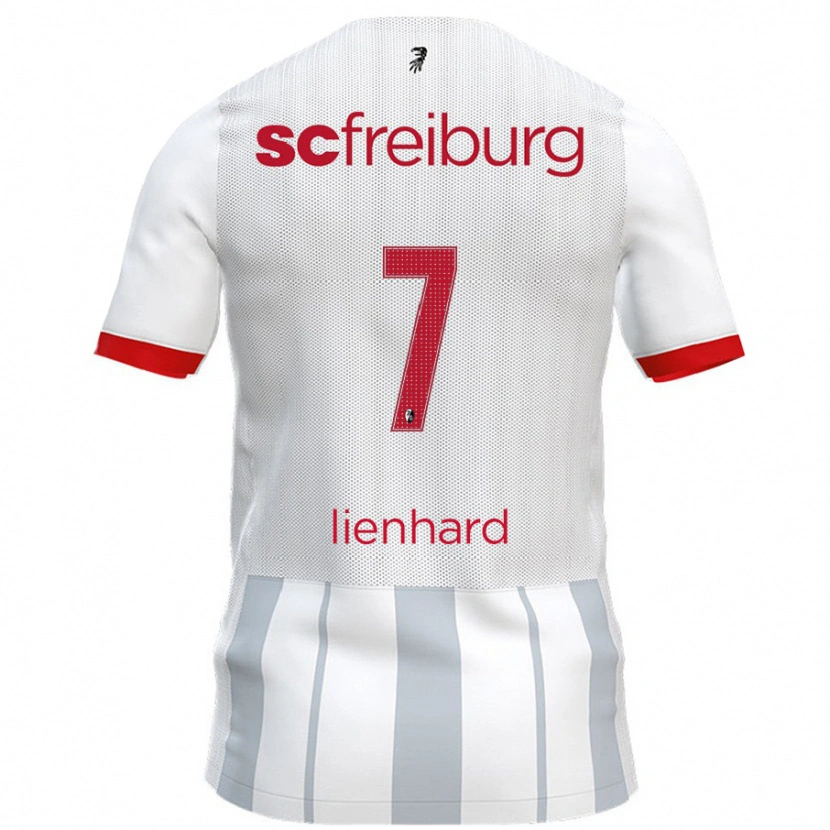 Danxen Kvinder Patrick Lienhard #7 Hvid Grå Udebane Spillertrøjer 2024/25 Trøje T-Shirt