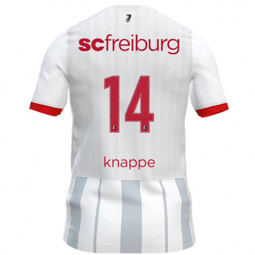Danxen Kvinder Davino Knappe #14 Hvid Grå Udebane Spillertrøjer 2024/25 Trøje T-Shirt