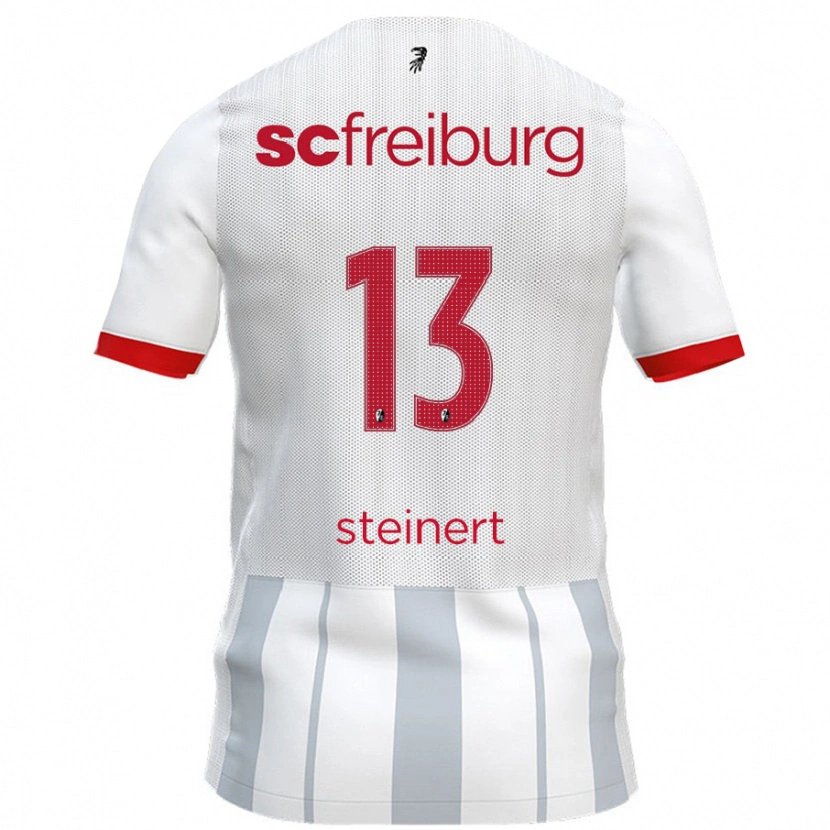 Danxen Kvinder Judith Steinert #13 Hvid Grå Udebane Spillertrøjer 2024/25 Trøje T-Shirt