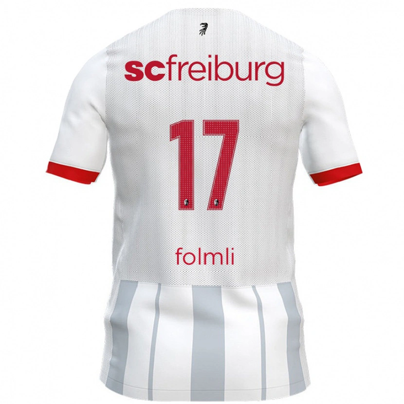 Danxen Kvinder Svenja Fölmli #17 Hvid Grå Udebane Spillertrøjer 2024/25 Trøje T-Shirt