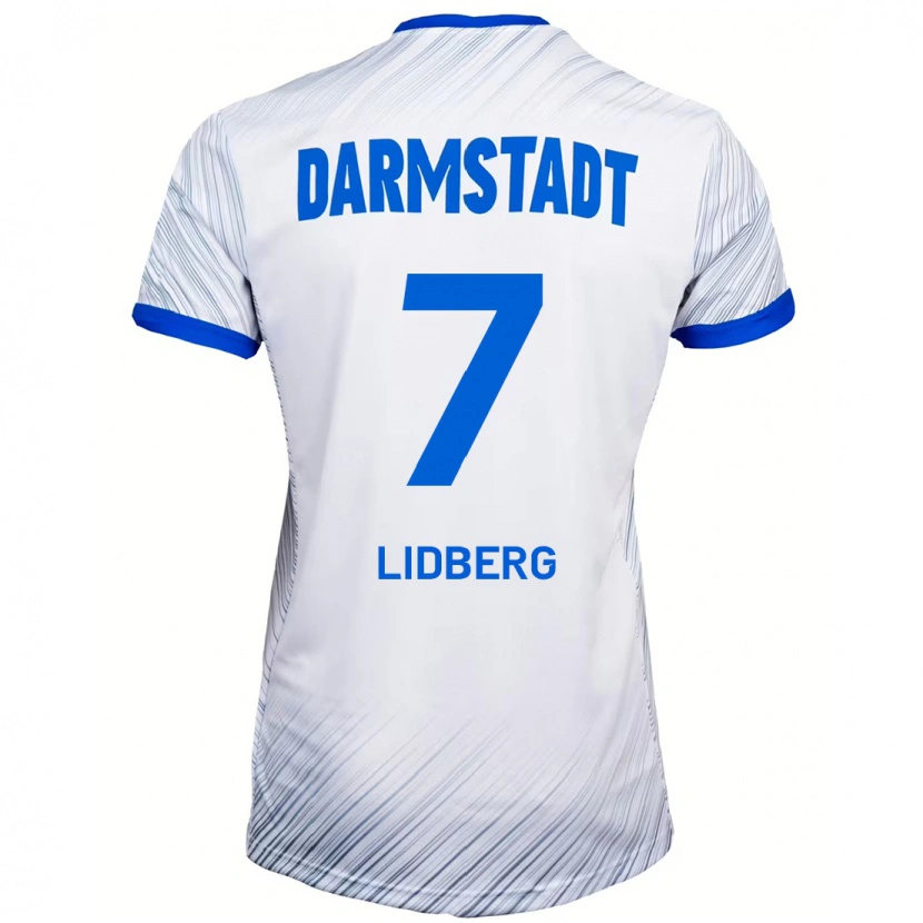 Danxen Kvinder Isac Lidberg #7 Hvid Blå Udebane Spillertrøjer 2024/25 Trøje T-Shirt