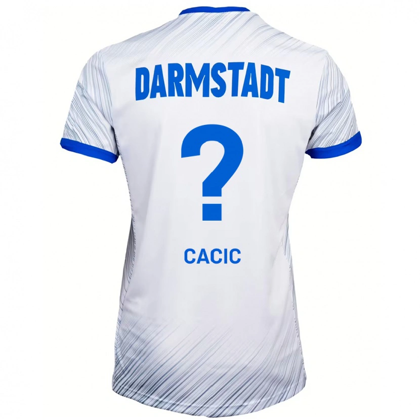 Danxen Kvinder Antonio Cacic #0 Hvid Blå Udebane Spillertrøjer 2024/25 Trøje T-Shirt