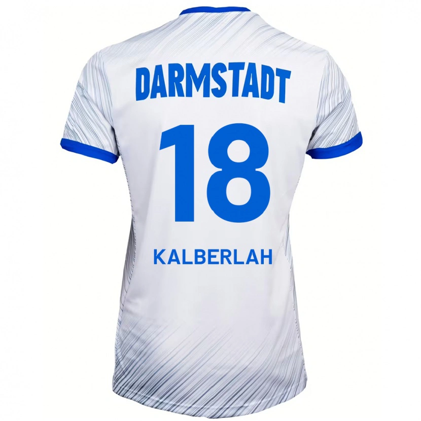 Danxen Kvinder Simon Kalberlah #18 Hvid Blå Udebane Spillertrøjer 2024/25 Trøje T-Shirt