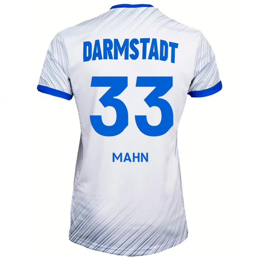 Danxen Kvinder Jeremy Mahn #33 Hvid Blå Udebane Spillertrøjer 2024/25 Trøje T-Shirt