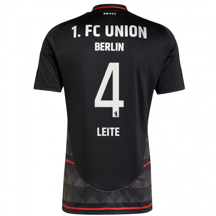 Danxen Kvinder Diogo Leite #4 Sort Udebane Spillertrøjer 2024/25 Trøje T-Shirt