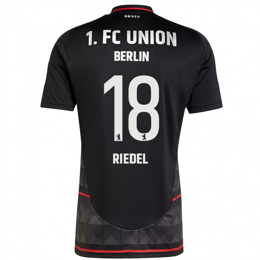 Danxen Kvinder Aaron Riedel #18 Sort Udebane Spillertrøjer 2024/25 Trøje T-Shirt