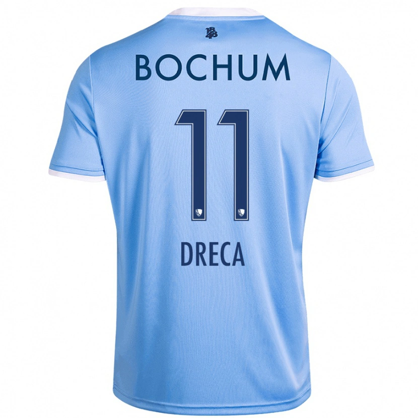 Danxen Kvinder Benjamin Dreca #11 Himmelblå Udebane Spillertrøjer 2024/25 Trøje T-Shirt