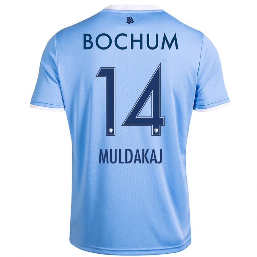 Danxen Kvinder Ardit Muldakaj #14 Himmelblå Udebane Spillertrøjer 2024/25 Trøje T-Shirt