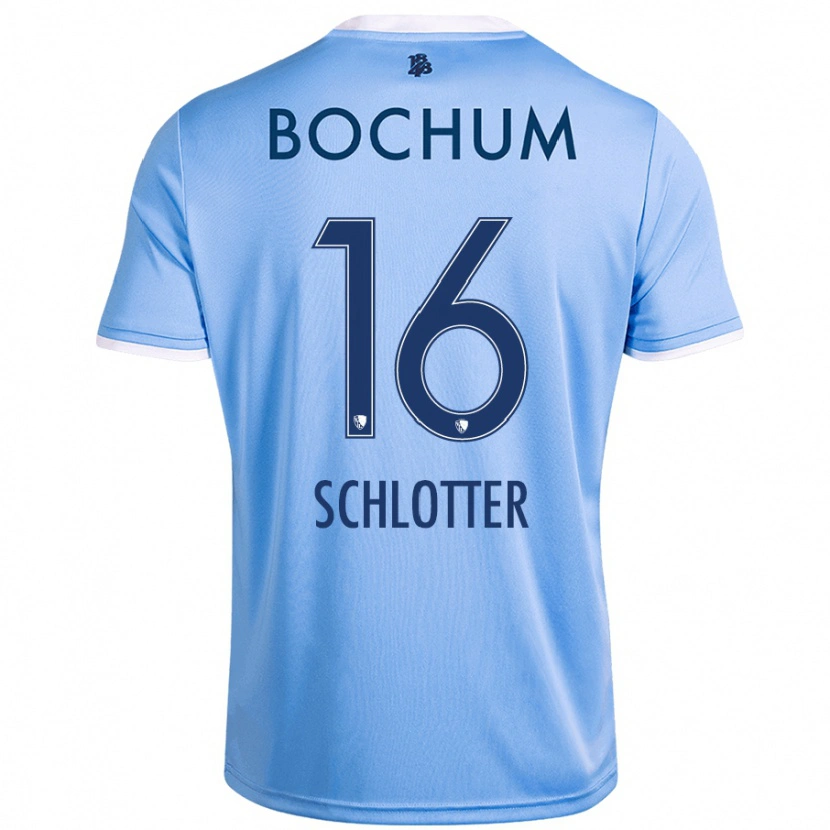 Danxen Kvinder Joel Schlotter #16 Himmelblå Udebane Spillertrøjer 2024/25 Trøje T-Shirt