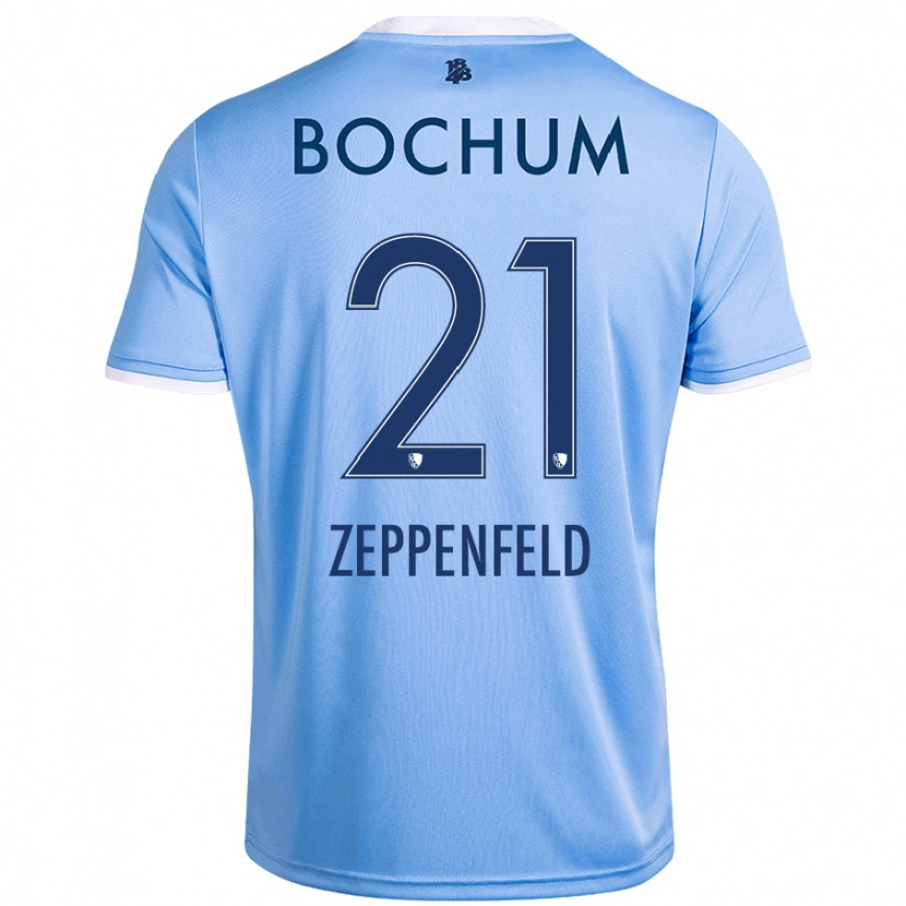 Danxen Kvinder Paul Zeppenfeld #21 Himmelblå Udebane Spillertrøjer 2024/25 Trøje T-Shirt