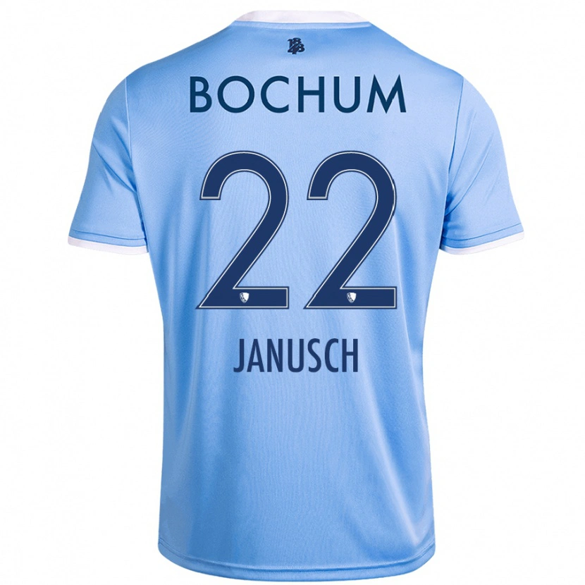 Danxen Kvinder Thees Janusch #22 Himmelblå Udebane Spillertrøjer 2024/25 Trøje T-Shirt