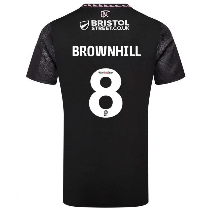 Danxen Kvinder Josh Brownhill #8 Sort Udebane Spillertrøjer 2024/25 Trøje T-Shirt