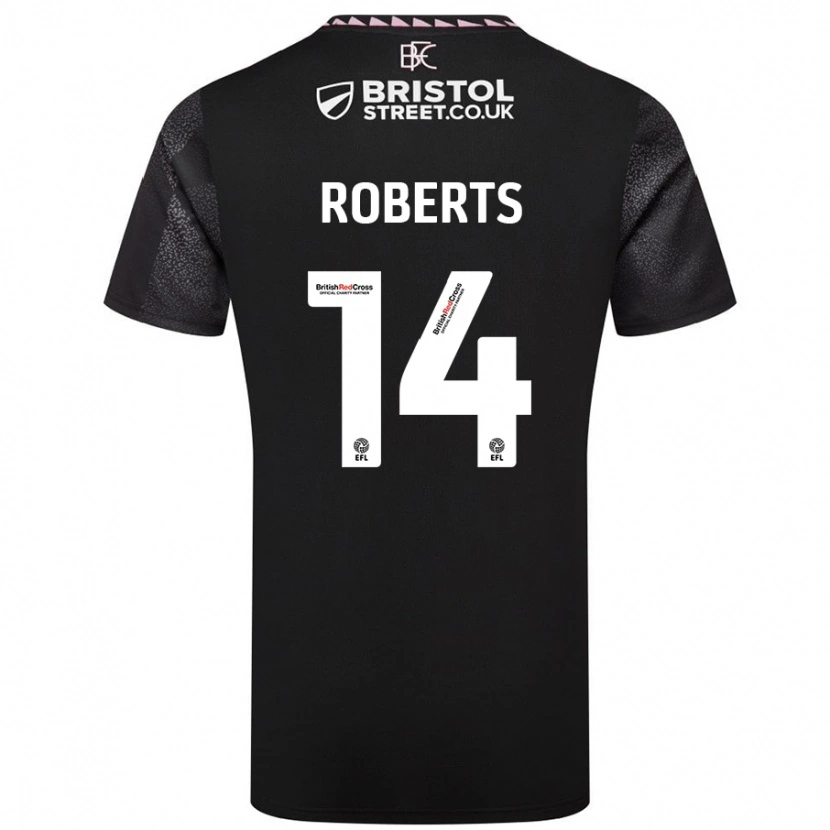 Danxen Kvinder Connor Roberts #14 Sort Udebane Spillertrøjer 2024/25 Trøje T-Shirt