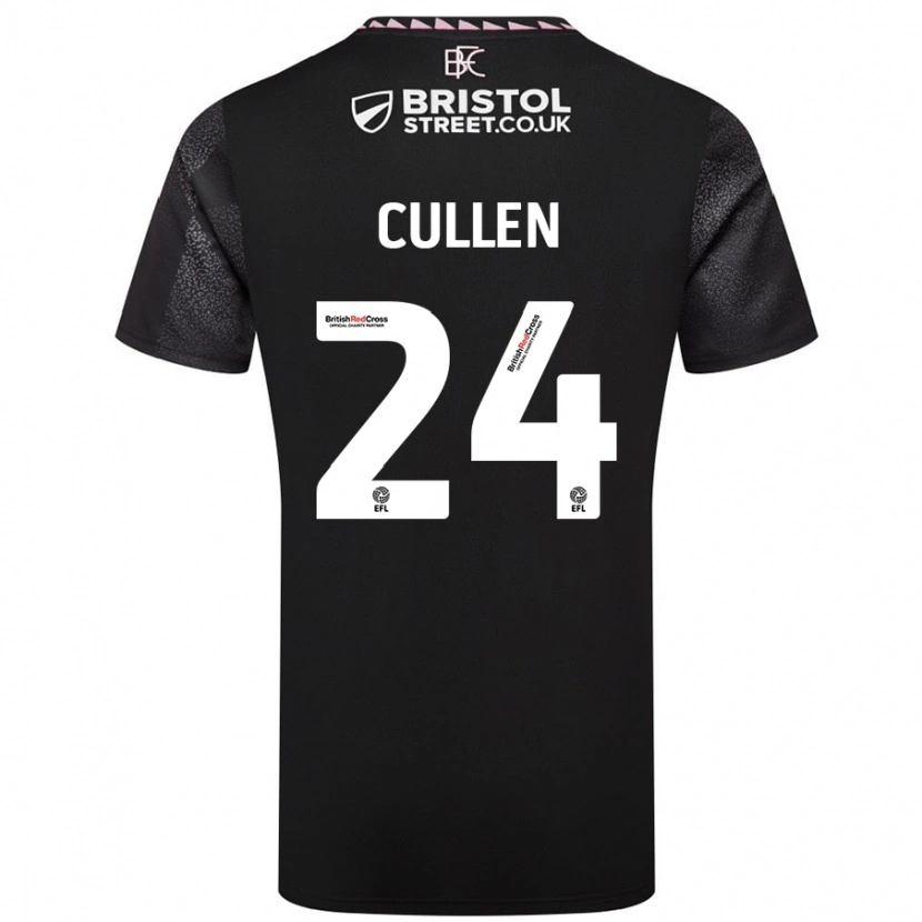 Danxen Kvinder Josh Cullen #24 Sort Udebane Spillertrøjer 2024/25 Trøje T-Shirt