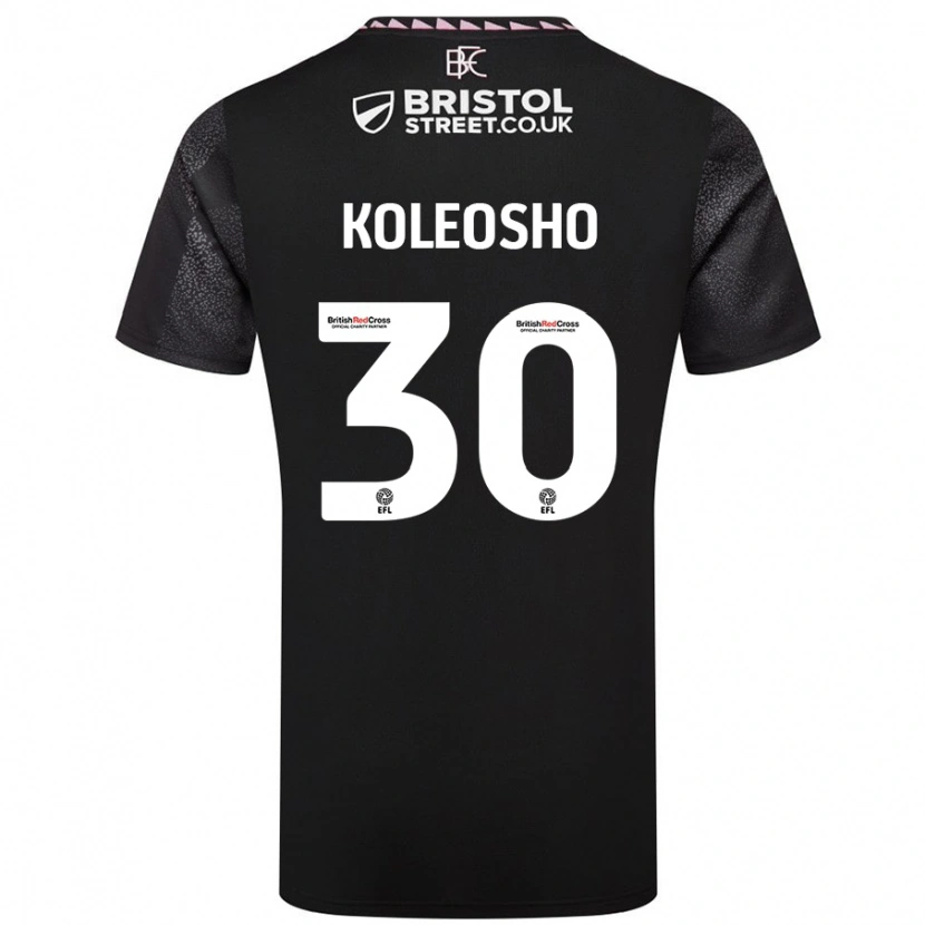 Danxen Kvinder Luca Koleosho #30 Sort Udebane Spillertrøjer 2024/25 Trøje T-Shirt