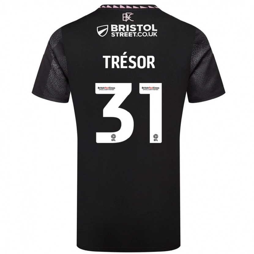 Danxen Kvinder Mike Trésor #31 Sort Udebane Spillertrøjer 2024/25 Trøje T-Shirt
