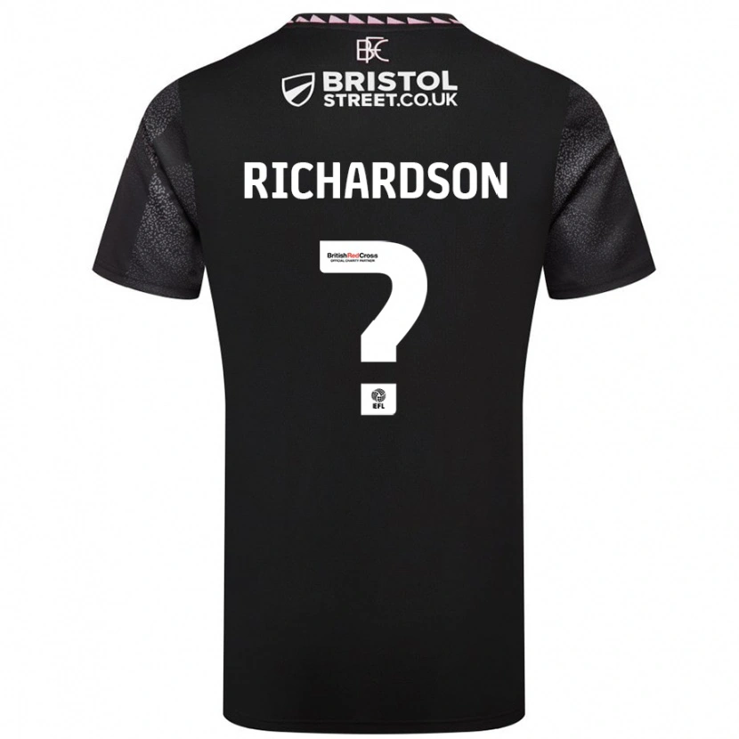 Danxen Kvinder Lewis Richardson #0 Sort Udebane Spillertrøjer 2024/25 Trøje T-Shirt