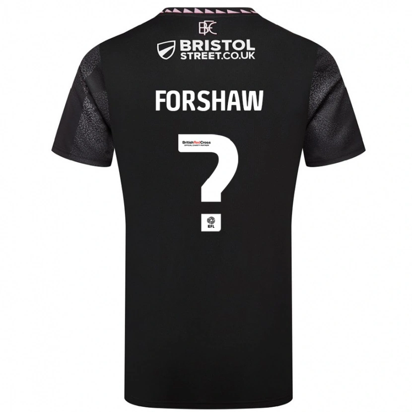 Danxen Kvinder Lewis Forshaw #0 Sort Udebane Spillertrøjer 2024/25 Trøje T-Shirt