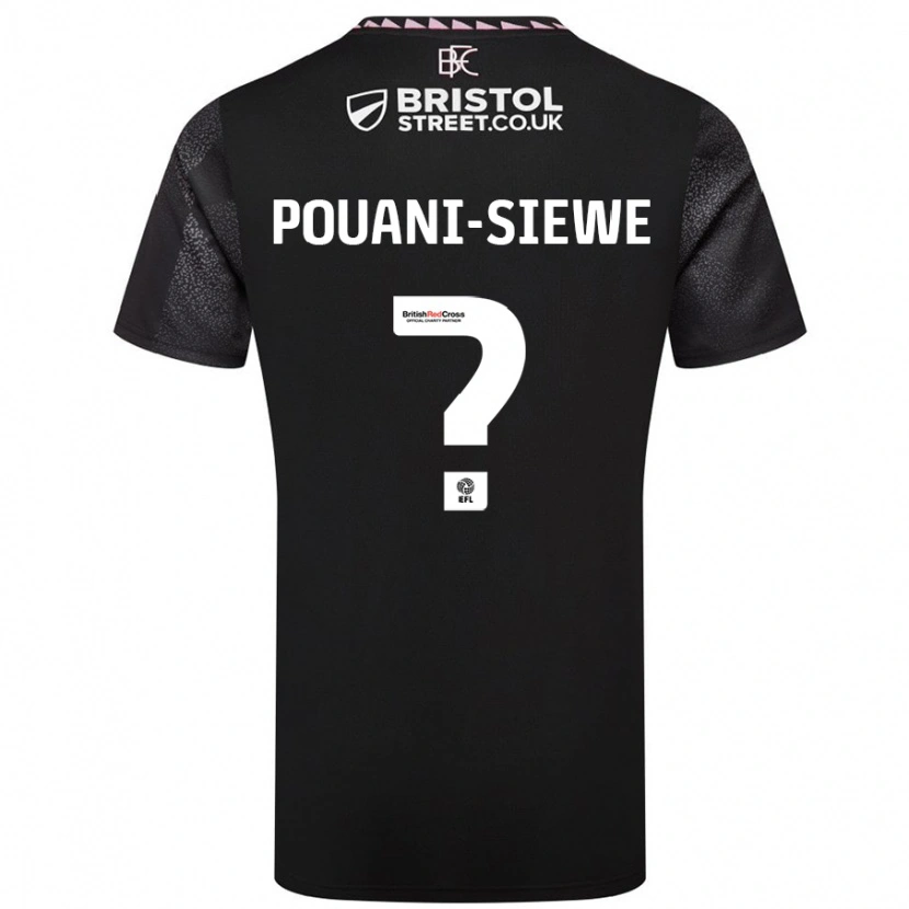 Danxen Kvinder Brandon Pouani-Siewe #0 Sort Udebane Spillertrøjer 2024/25 Trøje T-Shirt