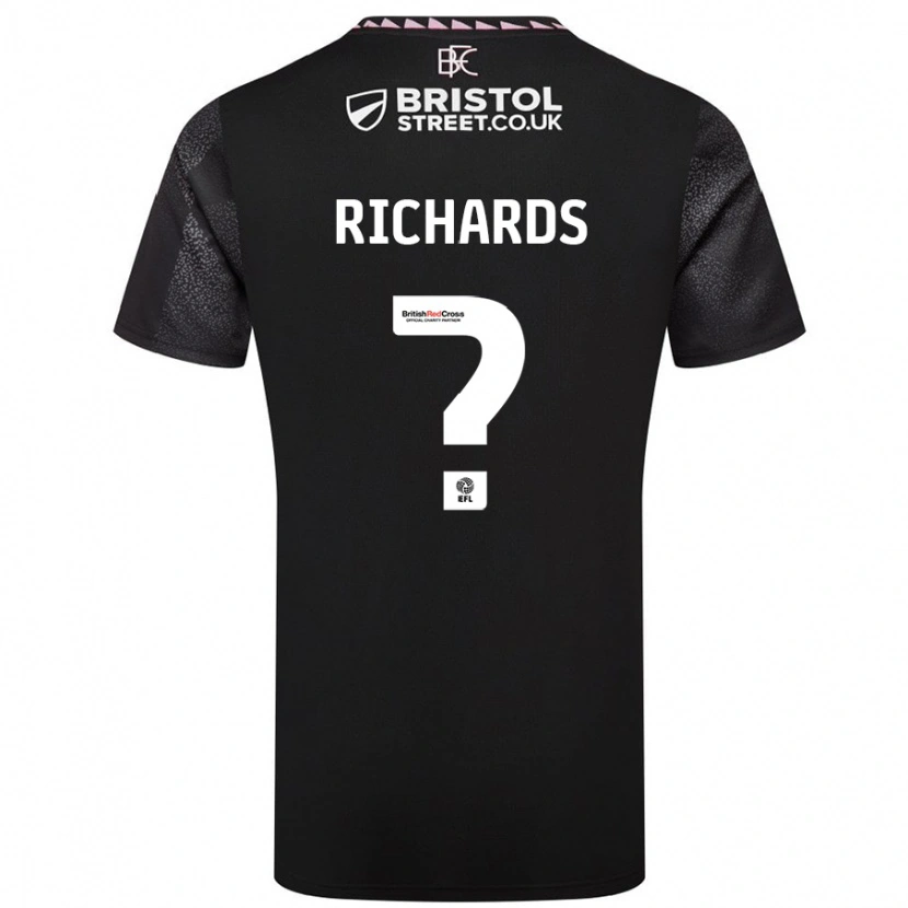 Danxen Kvinder Jade Richards #0 Sort Udebane Spillertrøjer 2024/25 Trøje T-Shirt