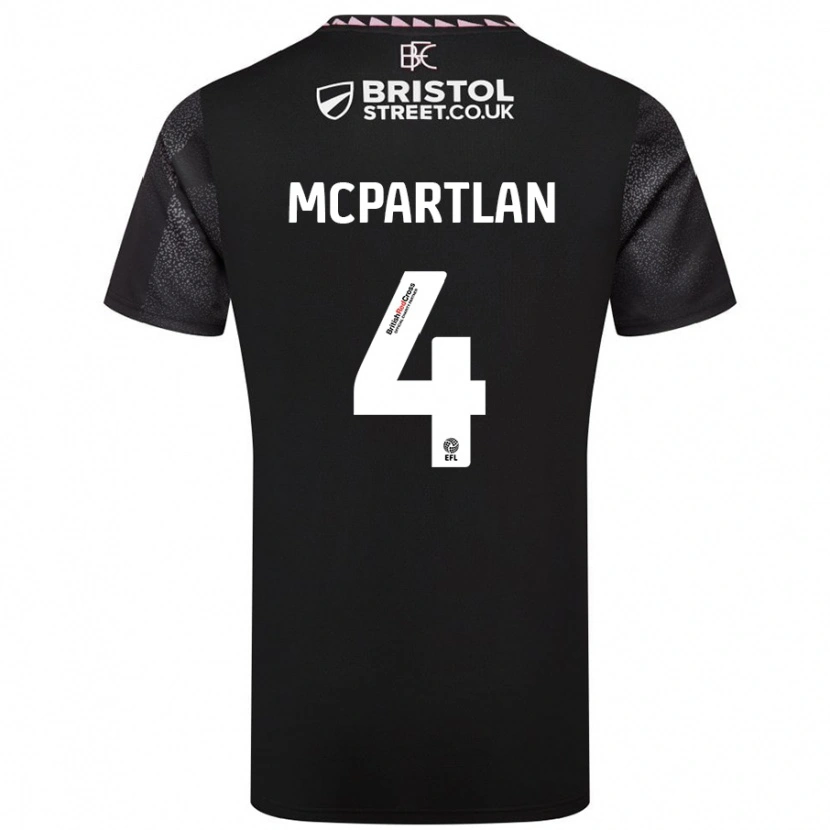 Danxen Kvinder Brenna Mcpartlan #4 Sort Udebane Spillertrøjer 2024/25 Trøje T-Shirt