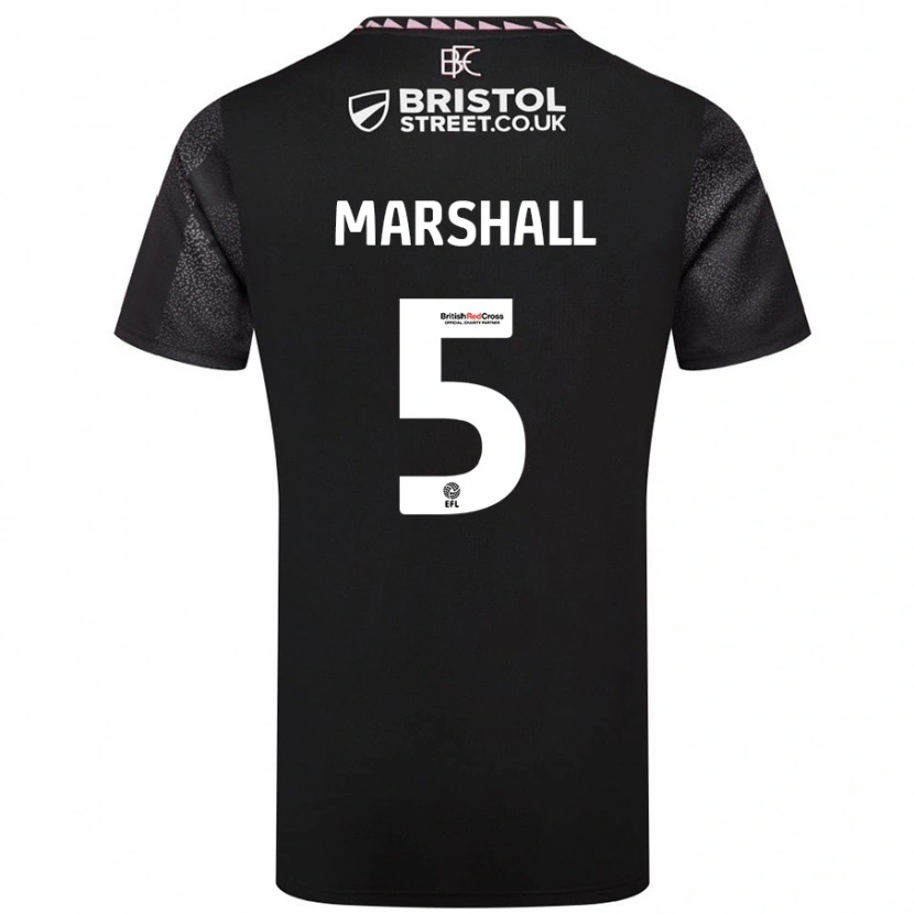 Danxen Kvinder Georgia Marshall #5 Sort Udebane Spillertrøjer 2024/25 Trøje T-Shirt