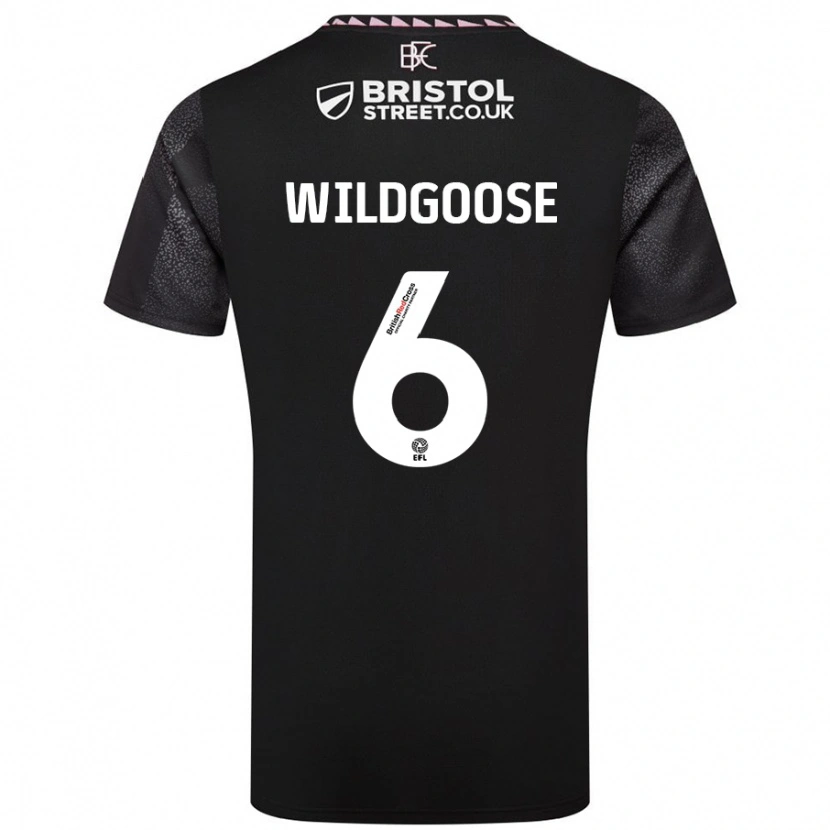 Danxen Kvinder Mikayla Wildgoose #6 Sort Udebane Spillertrøjer 2024/25 Trøje T-Shirt