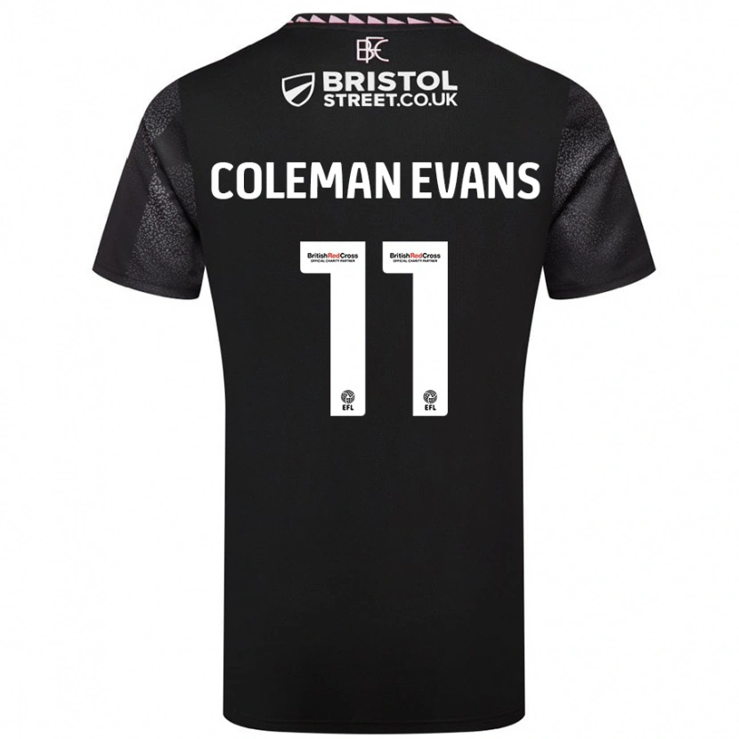 Danxen Kvinder Amaya Coleman-Evans #11 Sort Udebane Spillertrøjer 2024/25 Trøje T-Shirt