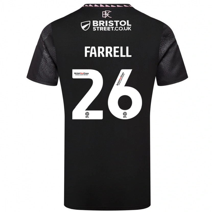 Danxen Kvinder Lucy Farrell #26 Sort Udebane Spillertrøjer 2024/25 Trøje T-Shirt
