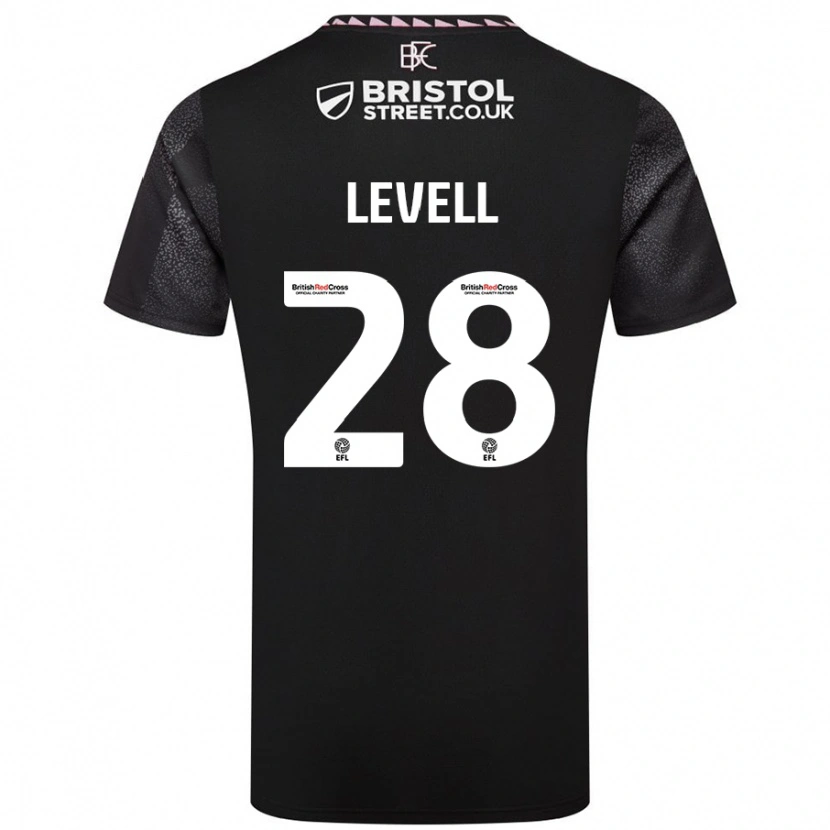 Danxen Kvinder Kirstie Levell #28 Sort Udebane Spillertrøjer 2024/25 Trøje T-Shirt