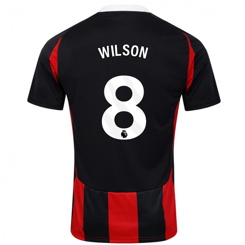 Danxen Kvinder Harry Wilson #8 Sort Rød Udebane Spillertrøjer 2024/25 Trøje T-Shirt