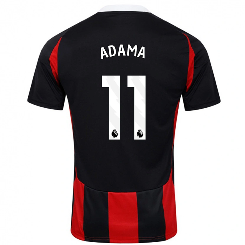 Danxen Kvinder Adama Traoré #11 Sort Rød Udebane Spillertrøjer 2024/25 Trøje T-Shirt