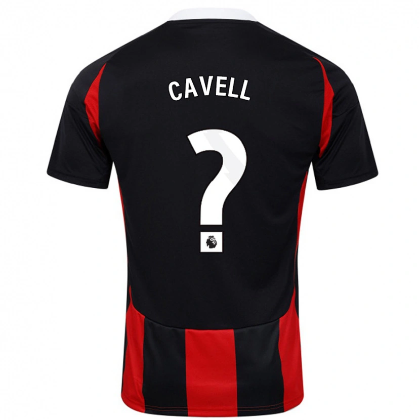 Danxen Kvinder Tarrell Cavell #0 Sort Rød Udebane Spillertrøjer 2024/25 Trøje T-Shirt