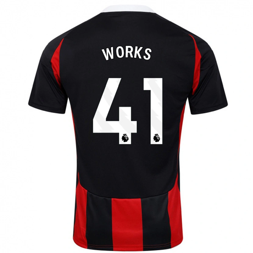 Danxen Kvinder Terrell Works #41 Sort Rød Udebane Spillertrøjer 2024/25 Trøje T-Shirt