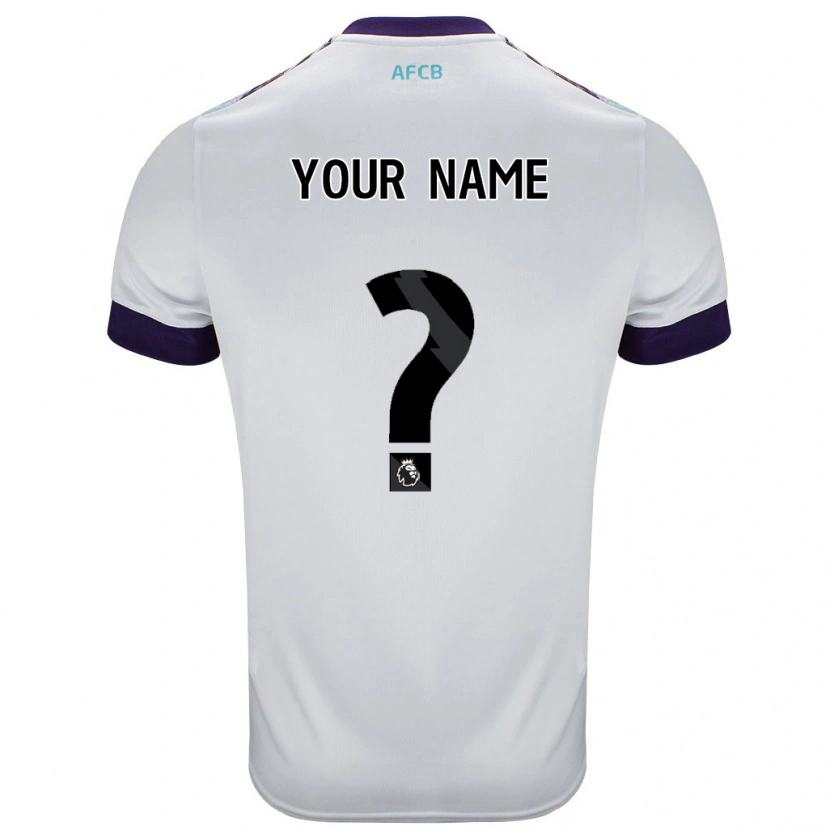Danxen Kvinder Dit Navn #0 Hvid Grøn Lilla Udebane Spillertrøjer 2024/25 Trøje T-Shirt