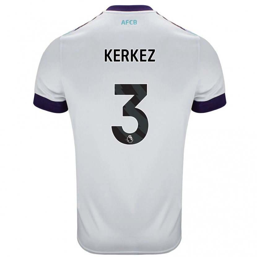 Danxen Kvinder Milos Kerkez #3 Hvid Grøn Lilla Udebane Spillertrøjer 2024/25 Trøje T-Shirt