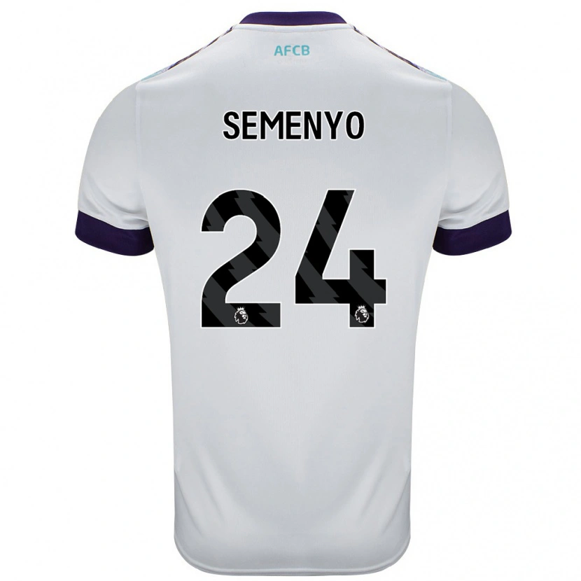 Danxen Kvinder Antoine Semenyo #24 Hvid Grøn Lilla Udebane Spillertrøjer 2024/25 Trøje T-Shirt