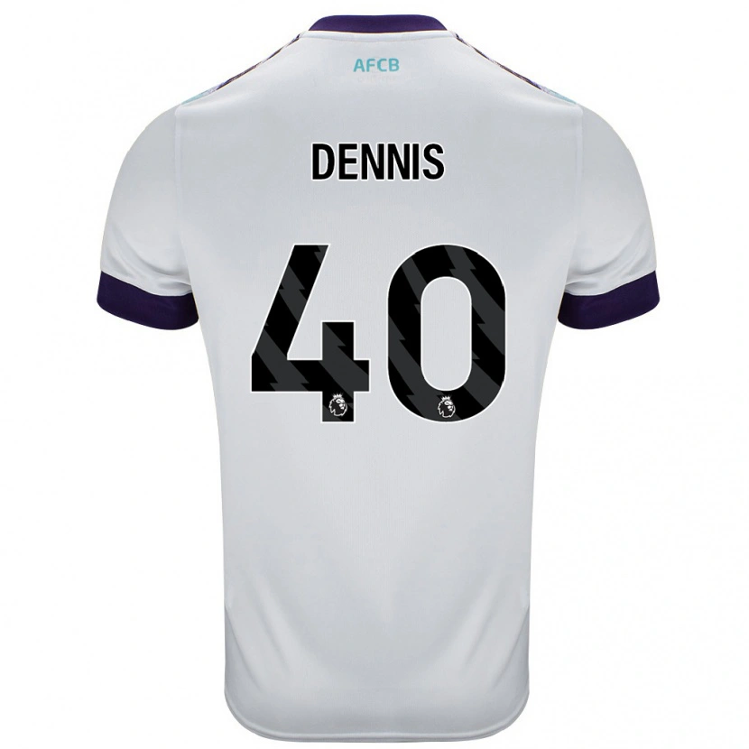 Danxen Kvinder Will Dennis #40 Hvid Grøn Lilla Udebane Spillertrøjer 2024/25 Trøje T-Shirt