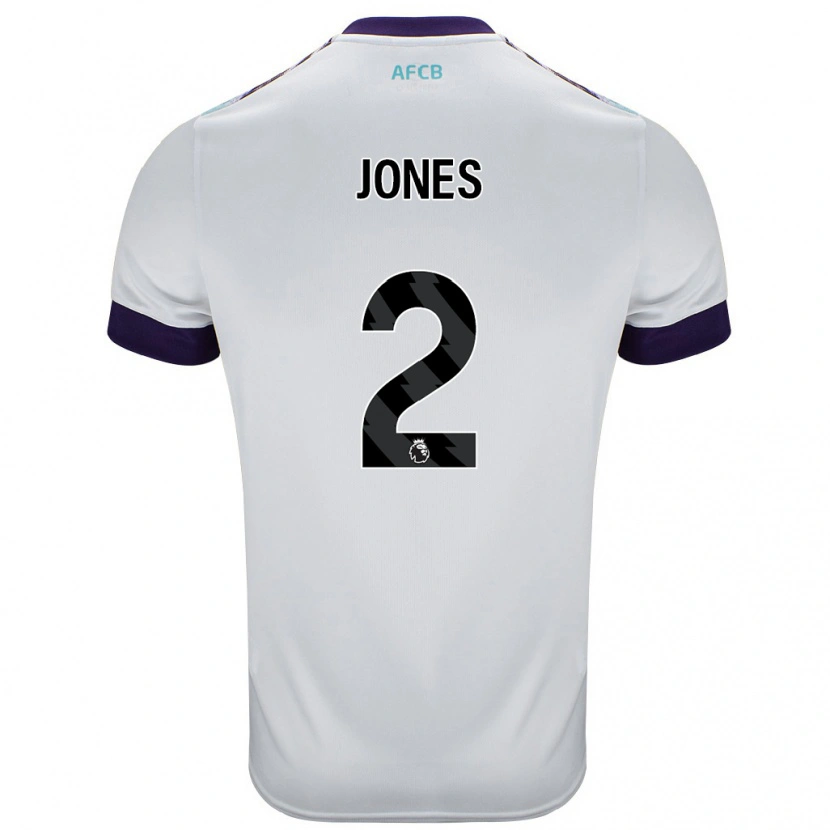Danxen Kvinder Abby Jones #2 Hvid Grøn Lilla Udebane Spillertrøjer 2024/25 Trøje T-Shirt