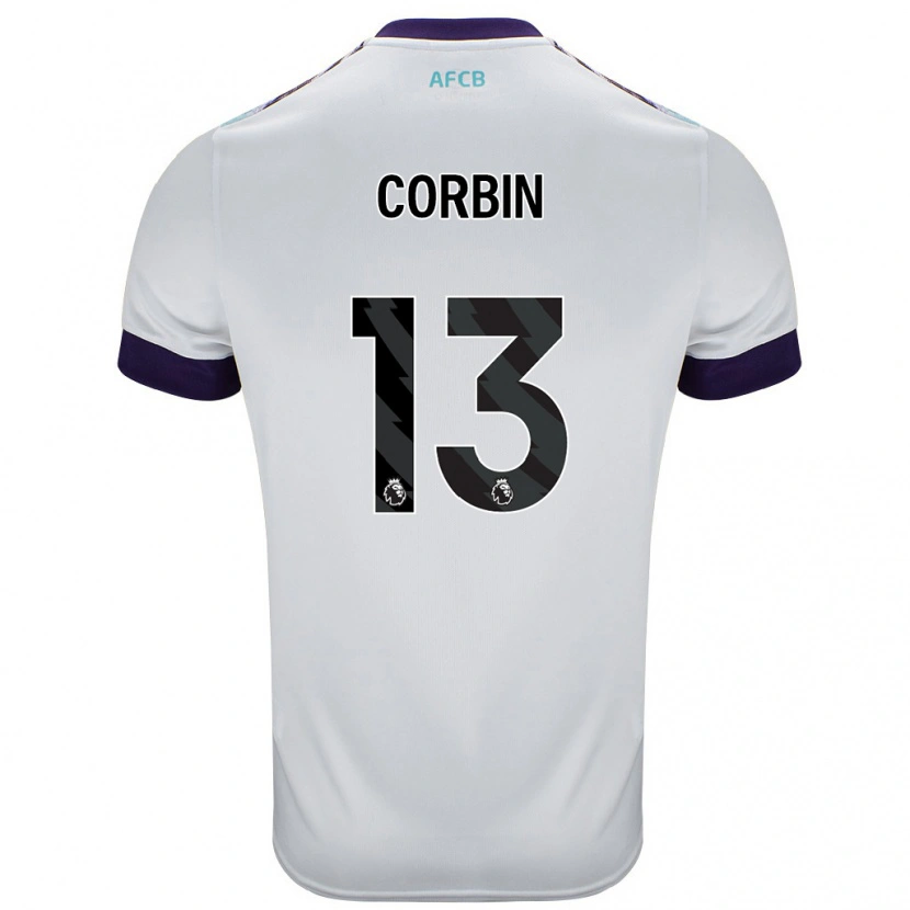 Danxen Kvinder Helen Corbin #13 Hvid Grøn Lilla Udebane Spillertrøjer 2024/25 Trøje T-Shirt