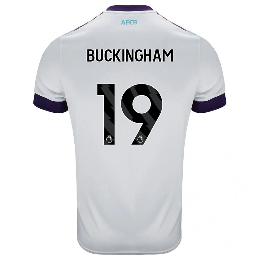 Danxen Kvinder Alisha Buckingham #19 Hvid Grøn Lilla Udebane Spillertrøjer 2024/25 Trøje T-Shirt