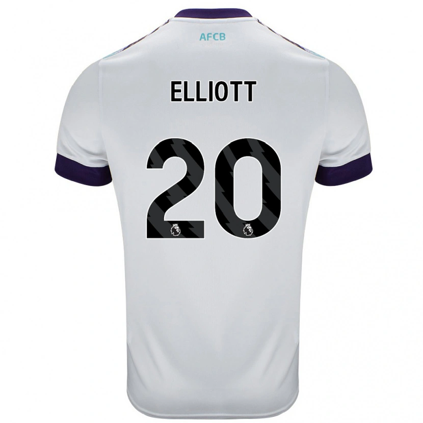 Danxen Kvinder Kaitlyn Elliott #20 Hvid Grøn Lilla Udebane Spillertrøjer 2024/25 Trøje T-Shirt