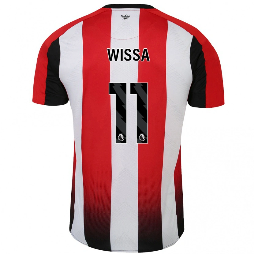 Danxen Børn Yoane Wissa #11 Rød Hvid Hjemmebane Spillertrøjer 2024/25 Trøje T-Shirt