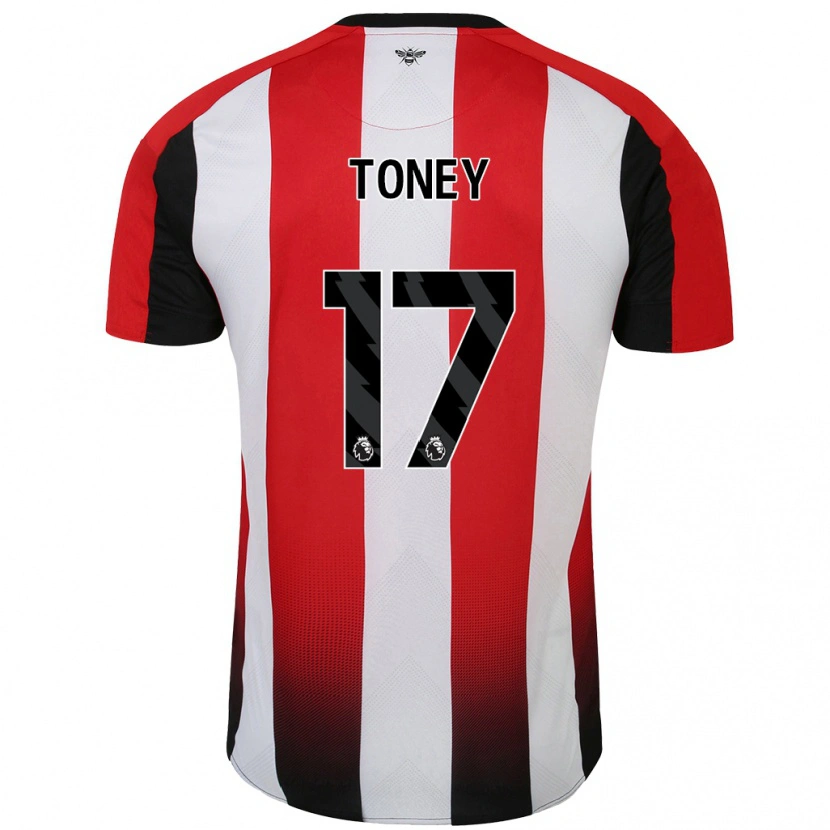 Danxen Børn Ivan Toney #17 Rød Hvid Hjemmebane Spillertrøjer 2024/25 Trøje T-Shirt